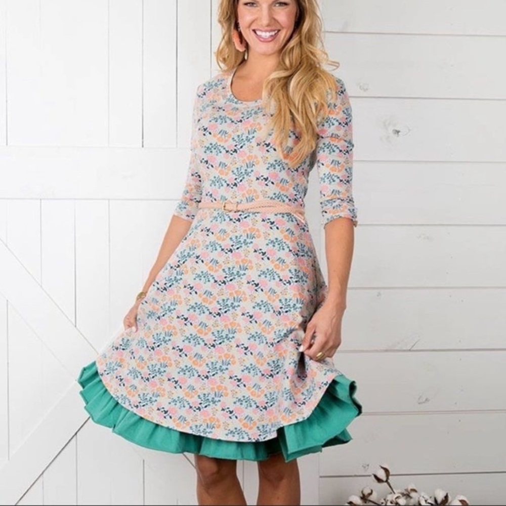 Matilda Jane Joanna Gaines Floral 3/4 Spring Easter Dress Women’s Small